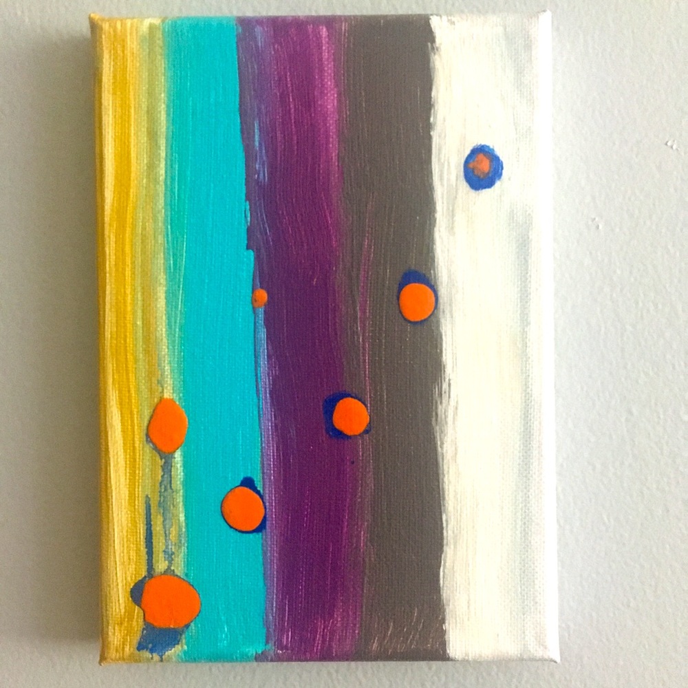 Original acrylic abstract painting on a stretched canvas. Size 5”x7”